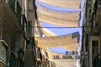 Opatření proti slunci na veřejné ulici v Cádizu