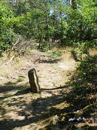 Starý hraniční kámen-sáda na cestě