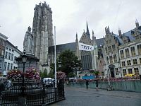 Věž katedrály, Mechelen, Belgie