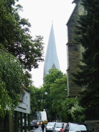 Německo, Soest, úmyslně křivá věž na kostele