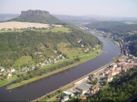 Pohled na Lilienstein z Königsteinu