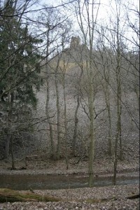 Zřícenina hradu Týřov: Ke zřícenině je to pochopitelně do kopce.