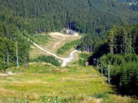 Skalka: Výhled do údolí nad horskou chatou Skalka