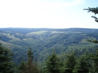 Šumný důl: strmý svah, kterým se uzavírá celé údolí při pohledu z Černého vrchu