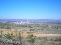 výhled: Kadaň a Krušné hory s Prunéřovskou elektrárnou