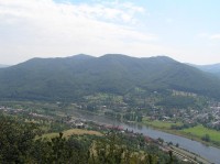 výhled z Kozího vrchu: Neštědice a Velké Březno v údolí Labe