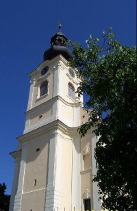 Kostelec na Hané: Věž zdejšího kostela.
