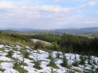 Pohled na Vsetínské vrchy a Beskydy z vrchu Vartovna 