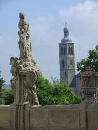 Kutná Hora: pohled na kostel sv. jakuba od jezuitské koleje