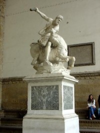Florencie: Loggia dei Lanzi - Herkules krotící kentaura od Giambologni