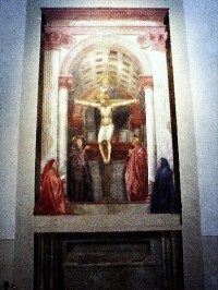 Florencie: kostel Santa Maria Novella - obraz Santa Trinita od Cimabue 