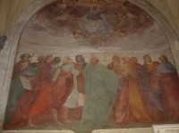 Florencie: kostel Santissima Annunziata - fresky v první křížové chodbě (Pontormo) 