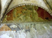 Florencie: kostel Santa Maria Novella - Chiostro Verde - frska v ambitu od Paola Ucella