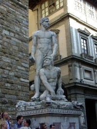 Florencie: Piazza della Signoria - socha Herkula a Cacuse od Bandinelliho 
