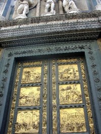 Florencie: Baptisterium - Ghiberti "Rajská brána"