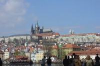 Křižovnické náměstí: pohled na Pražský hrad 