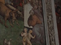 Lucca: kostel San Frediano - fresky zobrazující epizody ze života sv. Frediana
