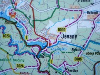 Jevany - mapa