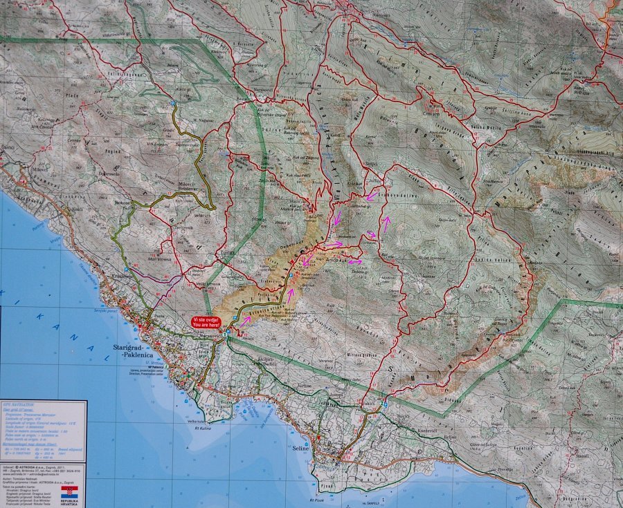 mapa paklenica Chorvatsko   pohoří Velebit (2): Velika Paklenica   Aniča kuk  mapa paklenica